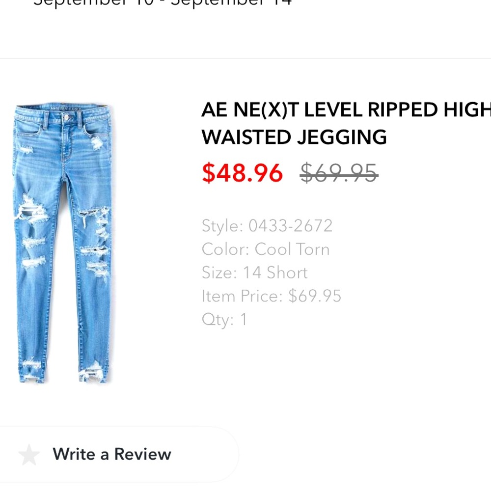 AE next level ripped high waisted jeggings! Never worn!
